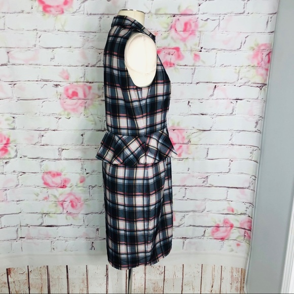 Ali & Jay Sleeveless Plaid Button Down Dress With Peplum Detail, Size M - Picture 6 of 12